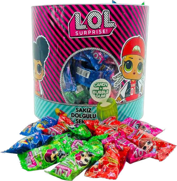 L.O.L. Surprise! Gum-Filled Candy product and display box