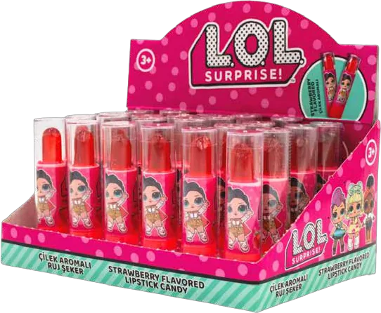L.O.L. Surprise! Lipstick Candy product and display box