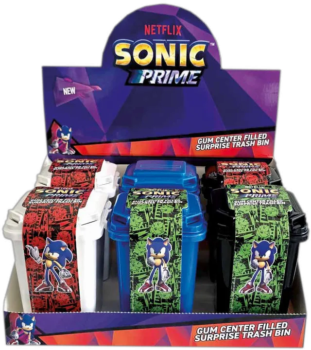 Sonic Surprise Trash Bin product and display box